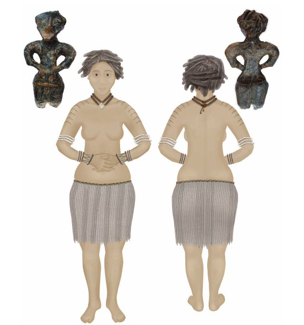 Rekonstruisani izgled žene sa dredovima na osnovu figurine sa Pločnika