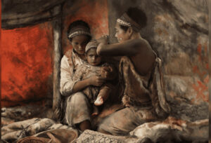 Ilustracija veštačke deformacije lobanje uz pomoć tkanine pre 12.000 godina
